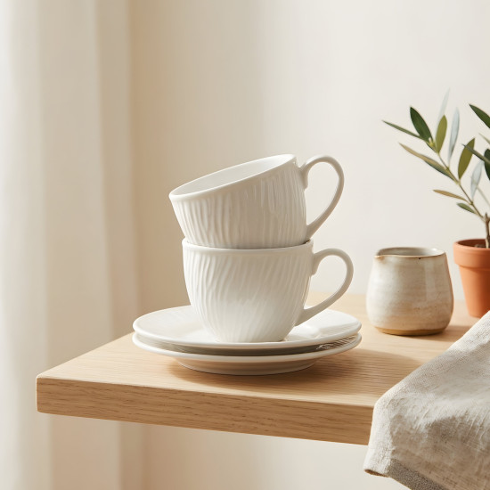 Coffee Cup and Saucer Set - 12 Pcs